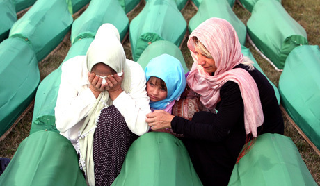 Memorial ceremony to mark the 16th anniversary of the Srebrenica massacre,11 July 2011.