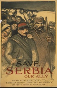Jedan od plakata kao apel za pomoć srpskom narodu tokom Prvog svetskog rata