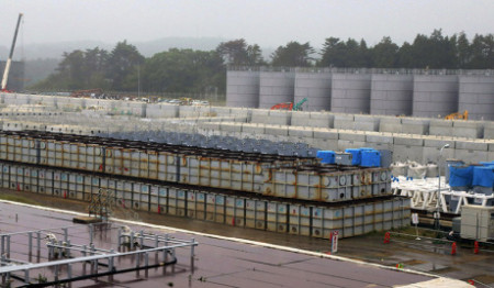 Tanks with radioactive water leak