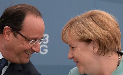 Француски председник Франсоа Оланд и немачка канцеларка Ангела Меркел