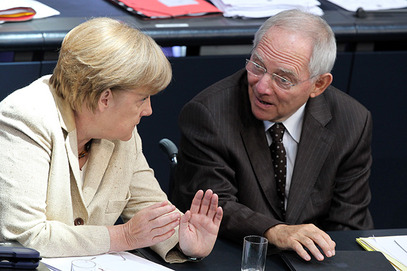 Канцеларка Ангеле Меркел и министар финансија Волфганг Шојбле