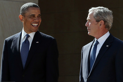 Барак Обама и Џорџ Буш